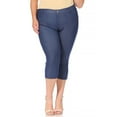 thumbnail image 2 of Women's Plus Size Casual Comfy Slim Pocket Jeggings Jeans Capri Leggings Pants (Pack of 2), 2 of 7