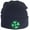 Navy/Green, variant on Adult Embroidered Shamrock 4 Leaf Clover Beanie - Navy/Gold