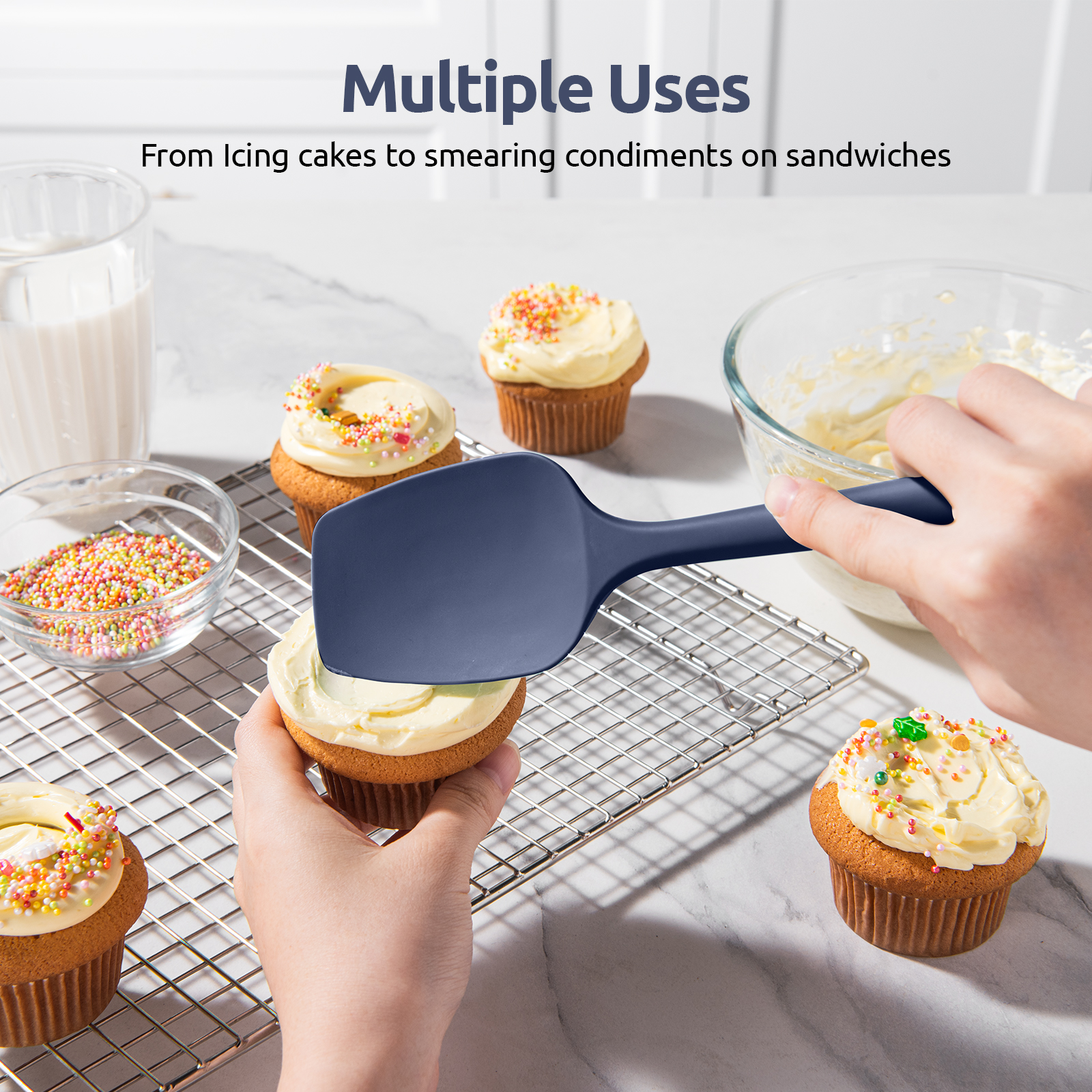U-Taste Silicone Spoon Spatula Set of 3, 600°F Heat Resistant photo 7