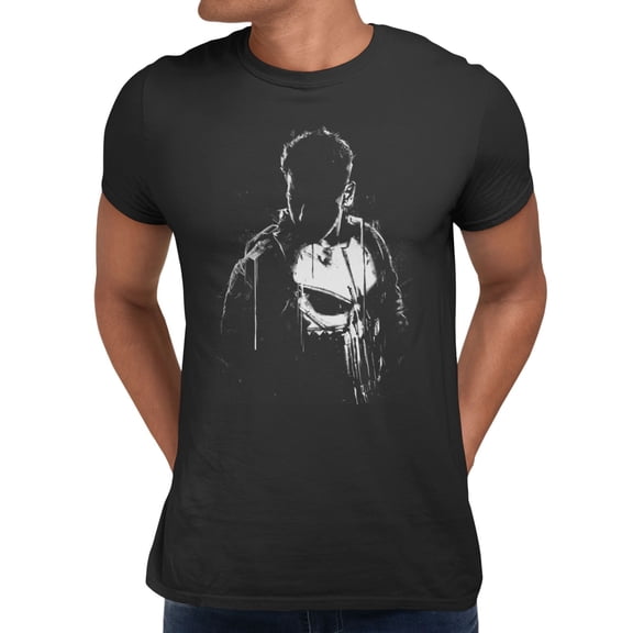 Marvel Punisher Frank Castle Gritty Ink Sketch Men's T Shirt (Black, S-XXXL)