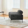 thumbnail image 5 of CQSXDA Compact Upholstered Mini Loveseat in Elegant Grey with Durable Metal Legs - Perfect 2-Seater Sofa for Small Spaces,Charcoal, 5 of 10