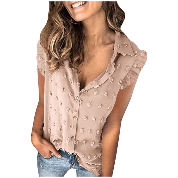 Babysbule Cardigans for Women Women Casual Solid Sleeveless Ruffle Turn-down Collar Cardigan Vest Tops