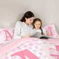 thumbnail image 4 of Erosebridal Pink Princess Bowknot Kids Twin Comforter Sets,Bowtie Theme Initial M Alphabet Bedding Set For Girls,Pink Reversible,2-Piece, 4 of 7