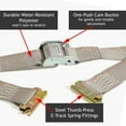 thumbnail image 5 of "TWO E Track Straps, 2"" x 16' Durable Cam Buckle Cargo TieDown, Heavy Duty Grey Polyester Tie-Down Cam Strap, ETrack Spring Fittings, Tie Down Motorcycles, Trailer Loads, by DC Cargo Mall", 5 of 7