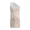 thumbnail image 4 of HXWCHs Robe Tutu Filles Robe à Paillettes Scintillantes Imprimée Ourlet Asymétrique Col Rond Sans Manches Tenue de Fête Élégante Décontractée Argent 5-6ans, 4 of 4