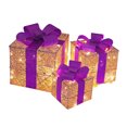 thumbnail image 2 of Tyidzon 3Pcs Christmas Lighted Gift Boxes, Christmas Decorations Presents Boxes with Ribbon Bows Christmas Decorations for Xmas Tree, Yard, Home, Indoor Outdoor Holiday Decor, 2 of 7