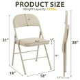 thumbnail image 2 of 4-Folding Chair Indoor Outdoor – Lightweight Portable Metal Frame, Water-Resistant Padded Seat, Fold Up Chairs for Camping, Patio, Dining, Supports 330 lbs, Black & Khaki, 2 of 6