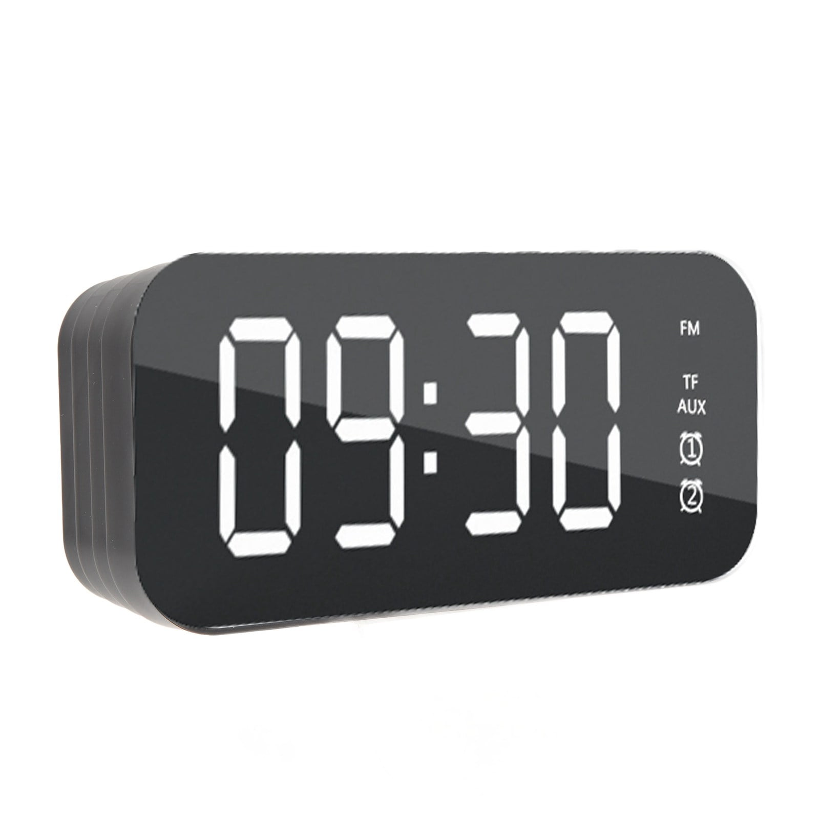 NFTIGB Mirror Surface Alarm Clock with Bluetooth Speaker Digital Wireless High Volume Desktop Dual