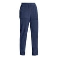 thumbnail image 2 of Pantalones de pana Prolriy para mujer, moda femenina, temperamento, personalidad, color sólido, cintura elástica, rayas, pierna recta, pantalones casuales, pantalones de mujer, azul, L, 2 of 4