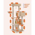 thumbnail image 4 of Cat Tree for Large Cats with Large Top Perch, [56.3''=143cm] Multi-Level Tower for Cats with Sleeping Bag, Cat Shelves with Scratching Posts and 2 Condos Houses, Beige,Sleeping Tree, 4 of 6