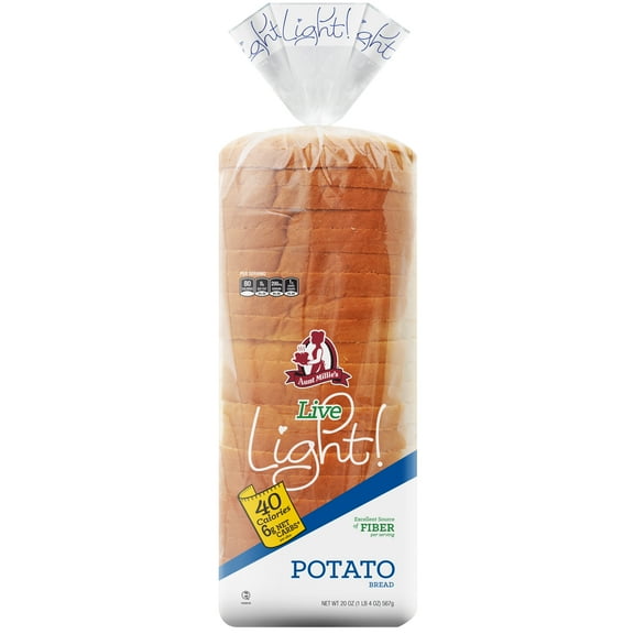 Aunt Millie's Live Light! Potato Bread, 20 oz, 24 Ct