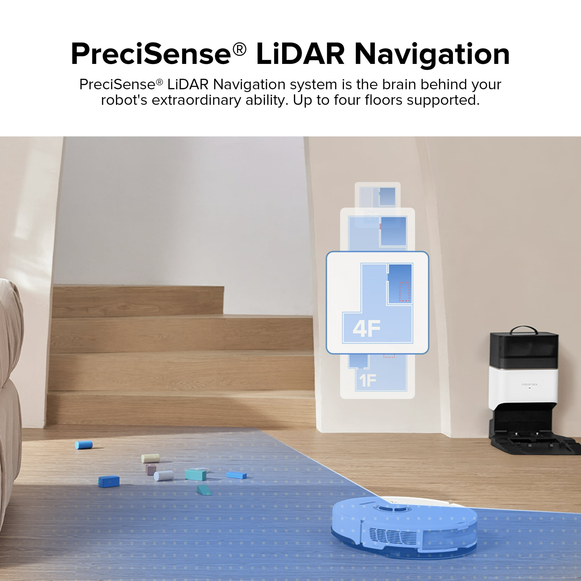 Roborock® S8+ Robot Vacuum Cleaner and Sonic Mopping with Auto-Emptying, 6000 Pa, and Obstacle Avoidance