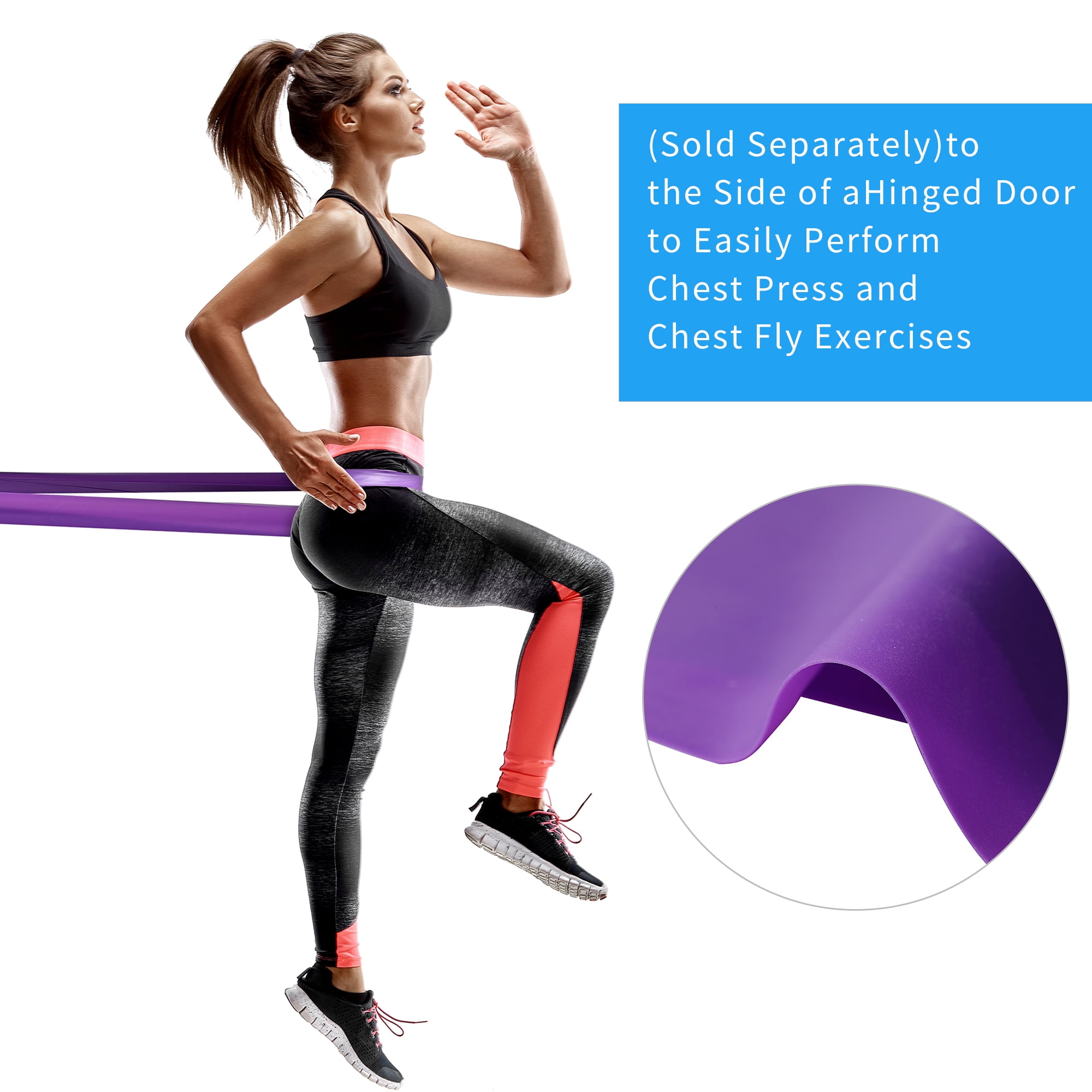 Micogo 25 Yards Elastic Exercise Fitness Band Roll for Home Training Physical Therapy Recovery and Yoga