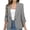 Gray, variant on Women's Ruched 3/4 Sleeve Blazers One Button Front Lapel Jackets Casual Office Work Lightweight Blazers with Pockets