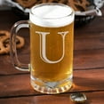 thumbnail image 7 of Etched Monogram 16oz Glass Beer Mug (Letter U), A-Z Customized Beer Gifts for Men, Personalized Beer Glasses, Custom Engraved Birthday Gifts for Him, Initial, Name, Husband Dad, Regalos Personalizados, 7 of 7