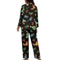 thumbnail image 2 of Renewold Warm Pajamas Button Down Top Christmas Socks Gingerbread Man Long Sleeve Shirt & Elastic Waist Sweatpants Set of 2 Breathable Women Sleepwear Size M, 2 of 6