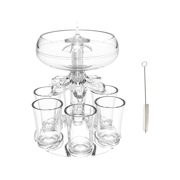 Dispensador automático de vino Sunnimix con 6 vasos y cepillo transparente