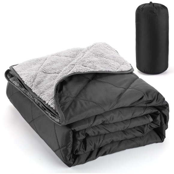 Manta para estadio Aulock, cálida, impermeable, 140 x 150 cm, color negro