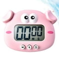 thumbnail image 2 of EeaseMX Reloj despertador electrónico con temporizador de dibujos animados de cerdo, ideal para estudiar, trabajar y hornear, sin batería (rosa), 2 of 7