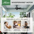 thumbnail image 5 of Hunter 52 inch Outdoor or Indoor Ceiling Fan No Light with Pull Chain - Black Ceiling Fan without Light, Standard Mount, 5 Blades, For Patio, Porch, Living Room - Builder Elite 53294, Matte Black, 5 of 14