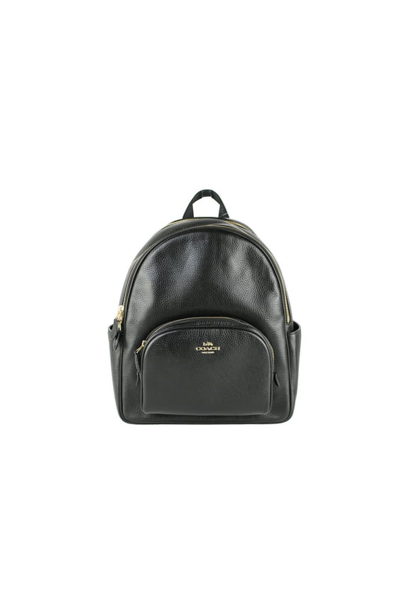 (5666) Court Medium Black Pebbled Leather Backpack Shoulder Bag Bookbag