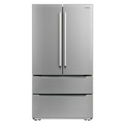 Cosmo 4 Piece Kitchen Appliance Package with 36 Freestanding Gas Range 36 Under Cabinet Range Hood 24 Built-in Integrated Dishwasher & French Door Refrigerator Kitchen Appliance Bundles