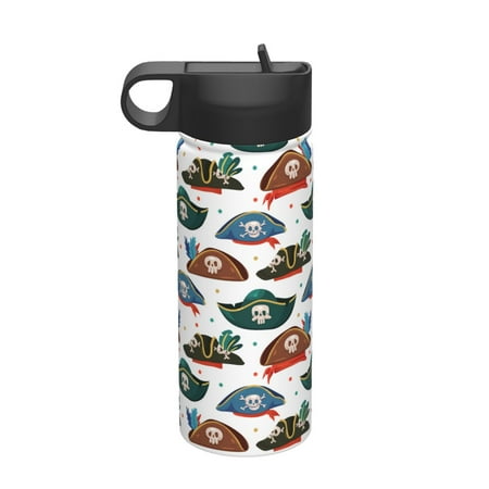 

Tideii Pirate Hats for 18OZ Insulated Space Bottle Stainless Steel Water Cup with Straw Suitable for Outdoor Sports Unisex