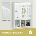 thumbnail image 6 of GOFLAME Bathroom Medicine Cabinet with Mirror, Wall Mounted Hanging Storage Organizer with Adjustable Shelf, Mirrored Storage Cabinet for Indoor Bathroom, White, 6 of 9