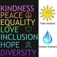 thumbnail image 2 of Pride House Flags 28x40 Inch Double Sided, Kindness Peace Equality Love Inclusion Hope Diversity Burlap Vertical Flag for Yard Lawn Spring Summer Fall Winter Outdoor Decoration, 2 of 5