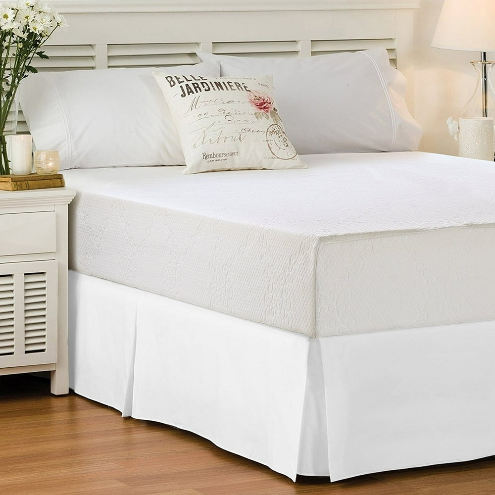 Lux Decor Collection Bed Skirt (King, White) Hotel Quality Long