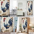 thumbnail image 6 of Blue White Rooster Floral Fabric Shower Curtain Retro Letter Washable Shower Curtains for Bathroom, Waterproof Bath Curtain with Hooks Home Decor 72x72in, 6 of 8