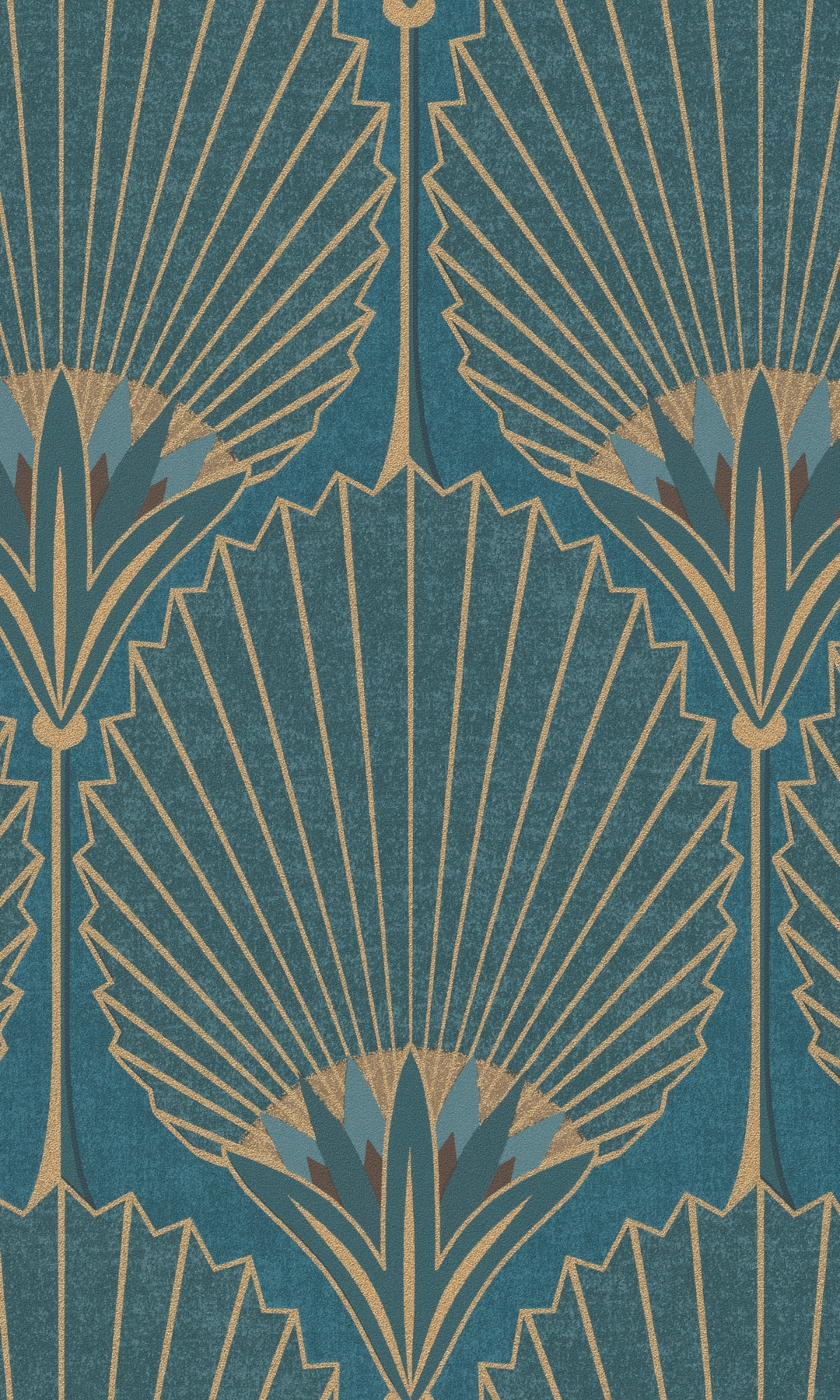 Blue Bold Art Deco Fan Wallpaper R8373