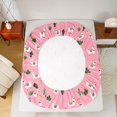 thumbnail image 5 of jejeloiu Cartoon Llama Queen Sheet Sets,Country Cactus Flat Sheet,Pink White Green Queen Fitted Sheet For Girl,Luxury Bedroom Decor,4pcs, 5 of 7