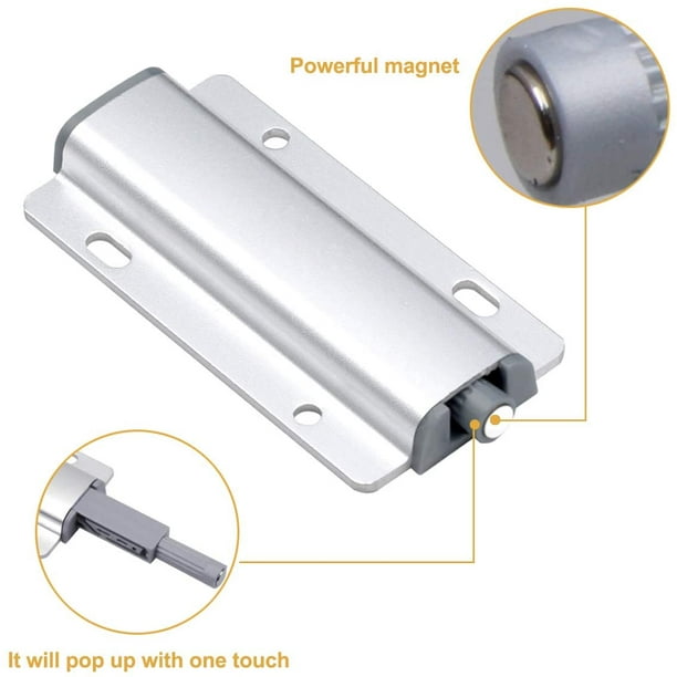 Opener Magnetic Catch Cabinet Magnet Door Closer Push Catch Strong Push to Open Door Magnetic Lock Drawers Push Opener Cushion for Furniture, 2 pieces - Walmart.com