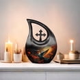 thumbnail image 6 of MUKTIVE Hummingbird Cremation Funeral Urns for Adult Ashes Mother & Father, Red Flower Memorial Urns for Human Ashes Adult Dad & Mom, Black (1 Large 10 ", 4 Keepsake 3 ") Combo Sets Burial Urn, 6 of 7