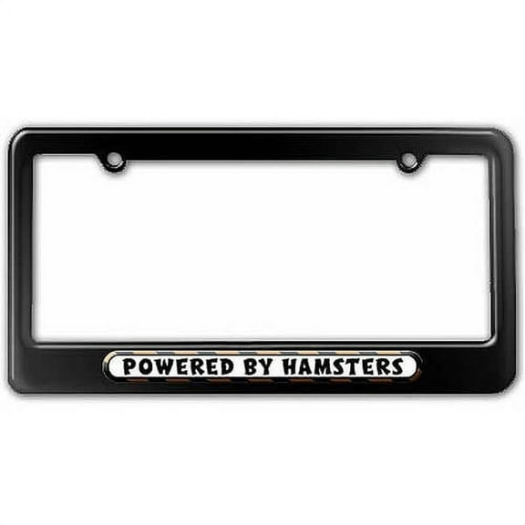 Powered By Hamsters License Plate Tag Frame, Multiple Colors