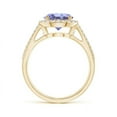 thumbnail image 2 of ANGARA Natural 1.8 ct Tanzanite Split Shank Ring with Diamond Halo in 14K Yellow Gold for Women (Size-8mm) | December Birthstone, Anniversary, Jewelry Gift for Women | Natural Tanzanite Ring, 2 of 8