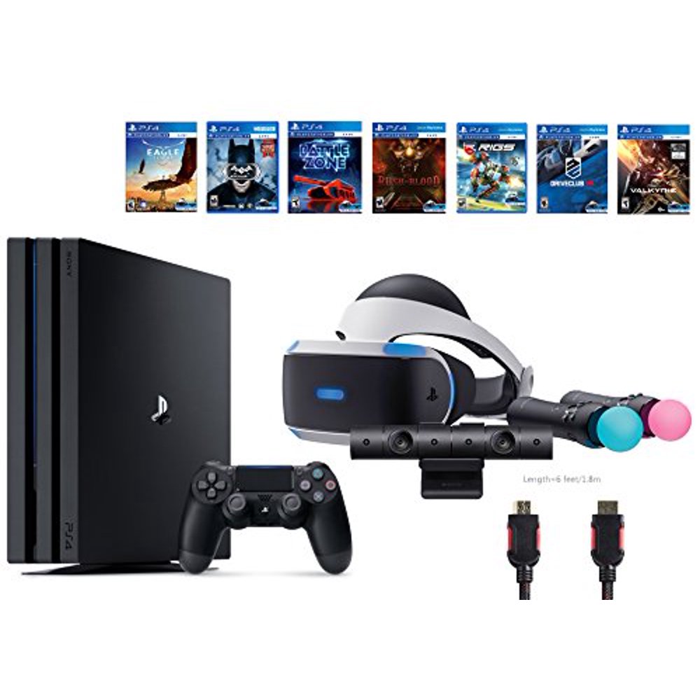PlayStation VR Starter Bundle, 10 Items PS4 Pro 1TB