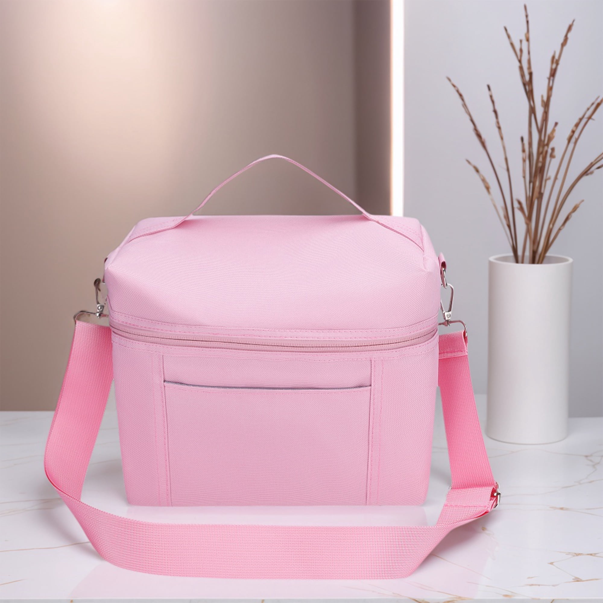 Unique Bargains Insulated Leakproof Lunch Bag for Work, Beach Pink