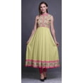 thumbnail image 2 of Bimba Robe Anarkali Beige à Fleurs pour Femmes, Kurti Imprimée Ethnique Indienne, Longue Kurta, Robe de Soirée, Très Grand, 2 of 6