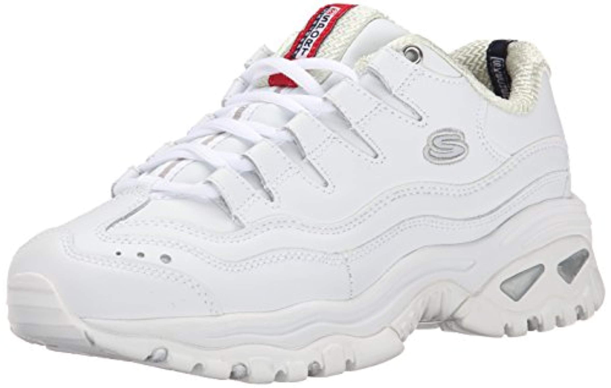 skechers leather white shoes