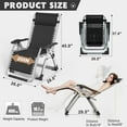 thumbnail image 4 of NAIZEA Zero Gravity Chair, Reclining Lounge Chair with Removable Cushion & Tray for Indoor and Outdoor, Ergonomic Patio Recliner Folding Reclining Chair, 4 of 10