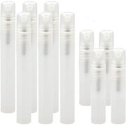 Linwnil 10ml 0.34 oz Frosted Plastic Tube Empty Refillable Perfume Bottles Spray for Travel and Gift,Mini Portable pen (10ml*6pcs,5ml*4pcs)