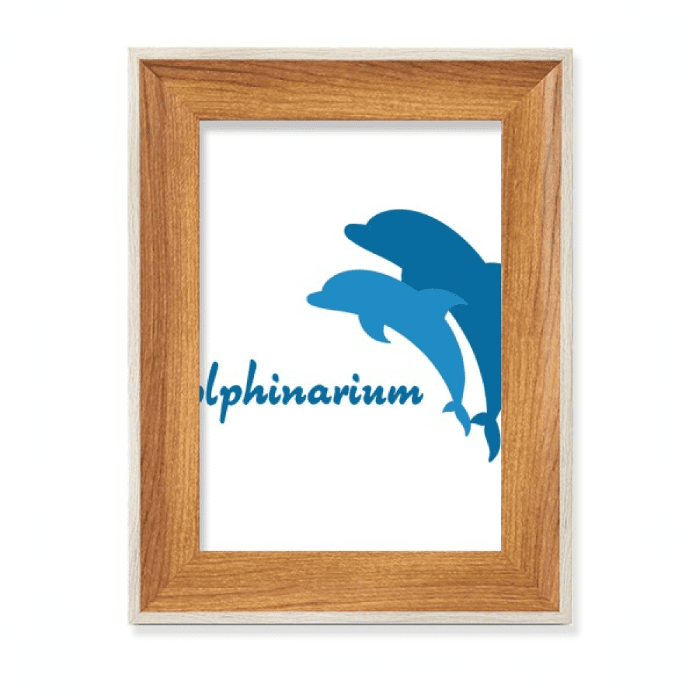 Blue Ocean Friendly Dolphin Pattern Desktop Wooden Photo Frame