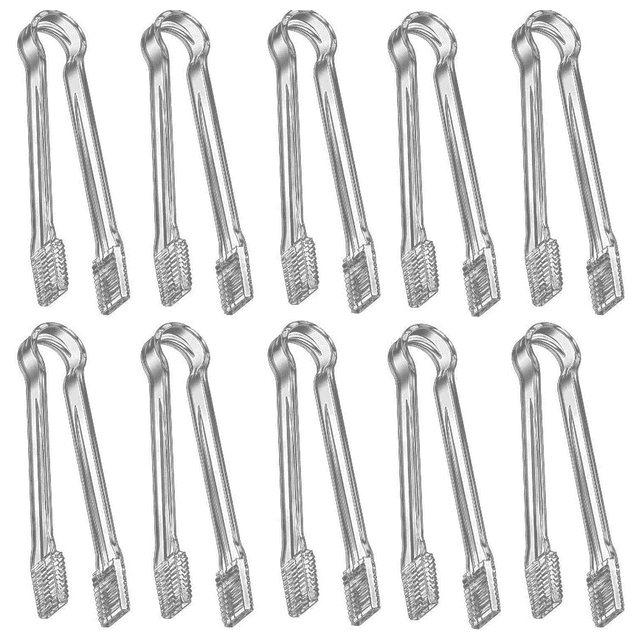 Mini Plastic Buffet Serving Tong Small Kitchen Serving Tongs Set Clear Plastic Serving Tongs