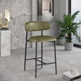 thumbnail image 3 of Meridian Furniture Lupita Olive Vegan Leather Counter Stool (Set of 2), 3 of 21