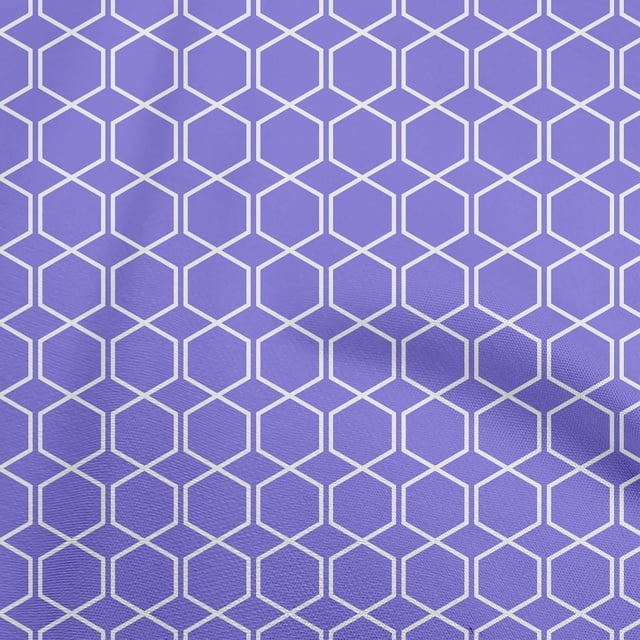 oneOone Rayon Medium Purple Fabric Geometric Shape Fabric For Sewing Printed Craft Fabric By The Yard 56 Inch Wide
