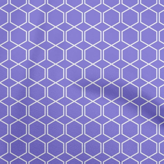 oneOone Cotton Cambric Medium Purple Fabric Geometric Shape Quilting Supplies Print Sewing Fabric By The Yard 56 Inch Wide