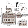 thumbnail image 7 of Vintage Retro Ethnic Bohemian Bib Apron with Pocket Extra Long Aprons Waterproof Bib Apron for Couple Bride Mrs Mr Cooking Aprons for Kitchen Cool BBQ Grilling, 7 of 7