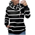 thumbnail image 1 of Blusa de manga larga con cuello alto y estampado de rayas para mujer Fridja  fksj4099, 1 of 5